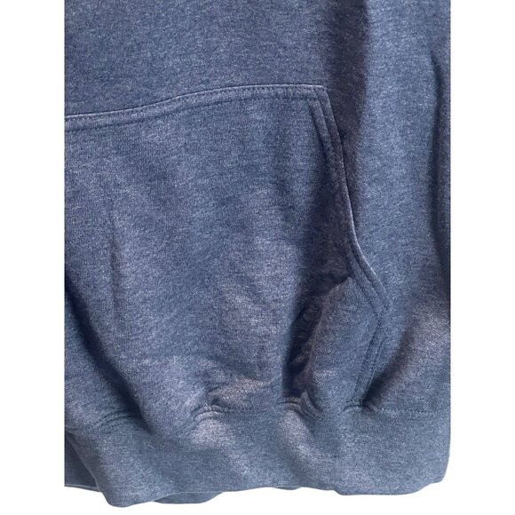Gildan Heavy Blend Spider Volleyball Graphic Hoodie Blue Gray M Oversized Casual - Picture 8 of 10